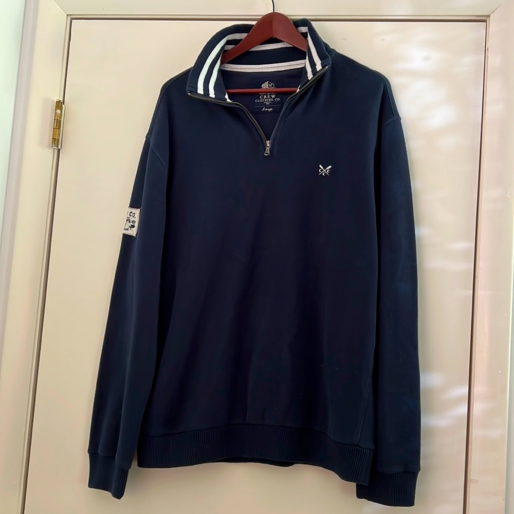Crew Clothing Zip Up- Navy Blue - Men’s L